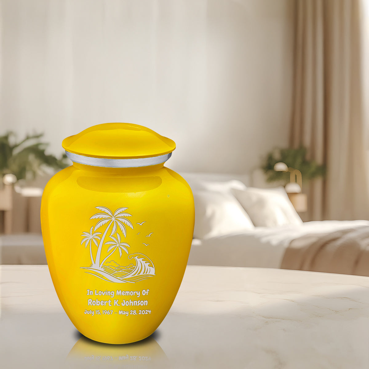 Adult Embrace Yellow Palm Beach Cremation Urn