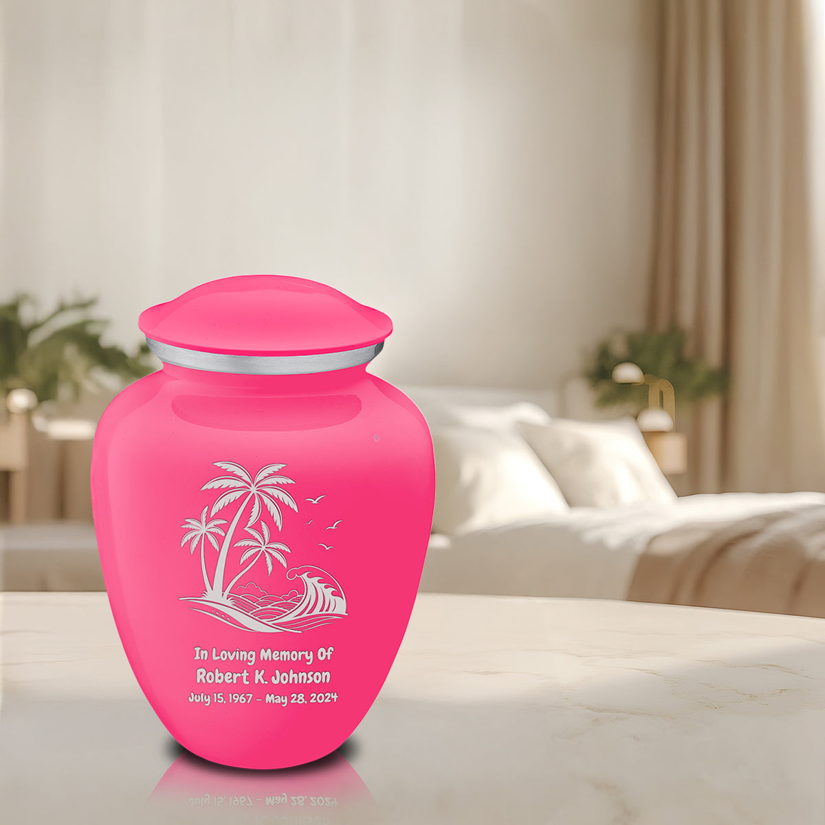 Adult Embrace Bright Pink Palm Beach Cremation Urn