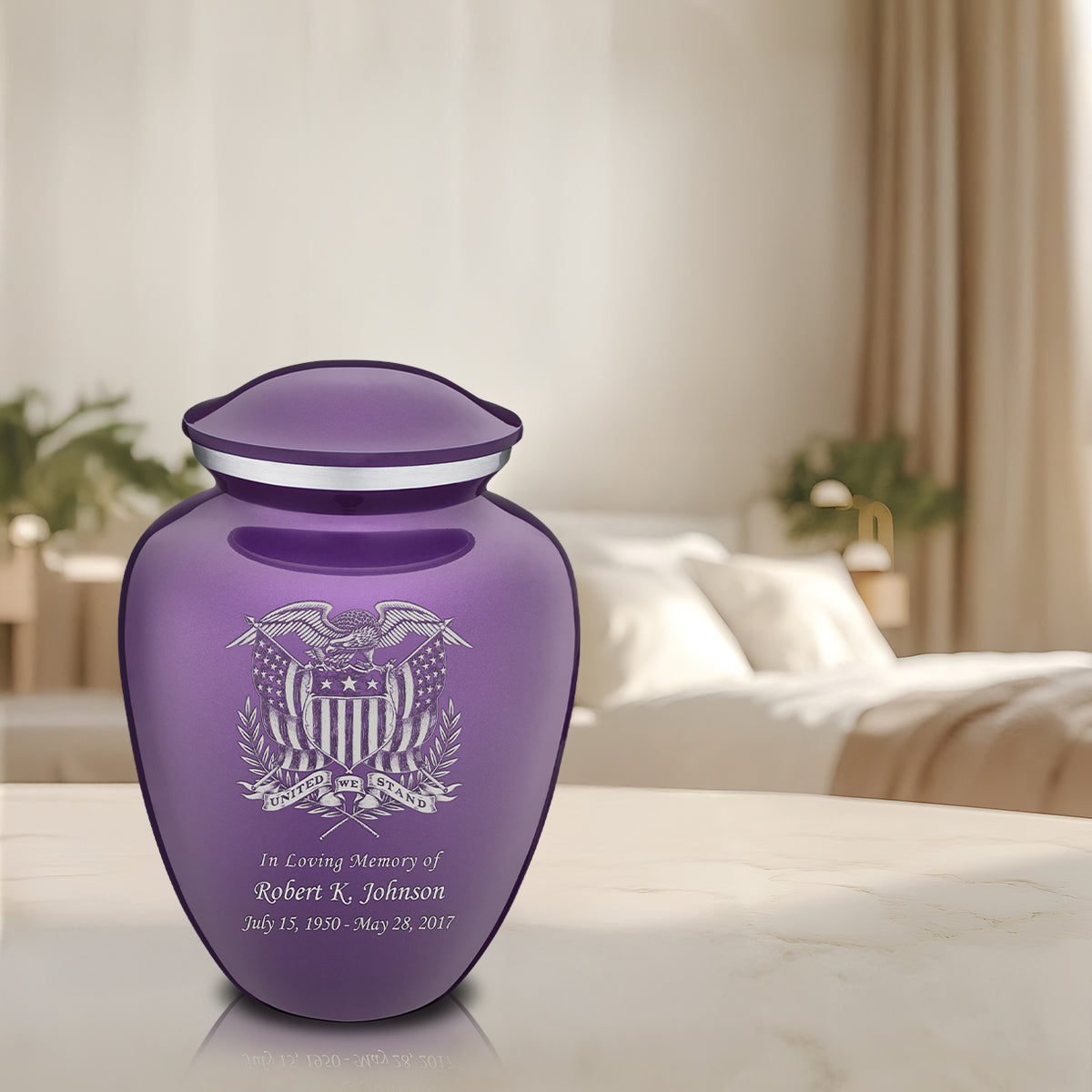 Adult Embrace Purple American Glory Cremation Urn