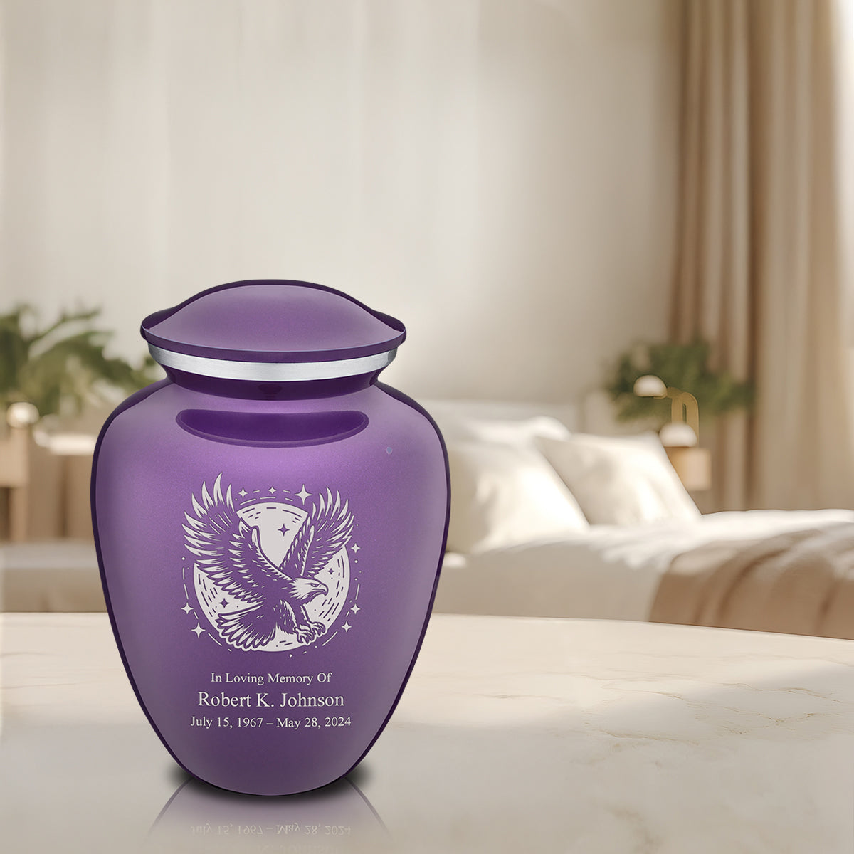 Adult Embrace Purple Flying Eagle Cremation Urn