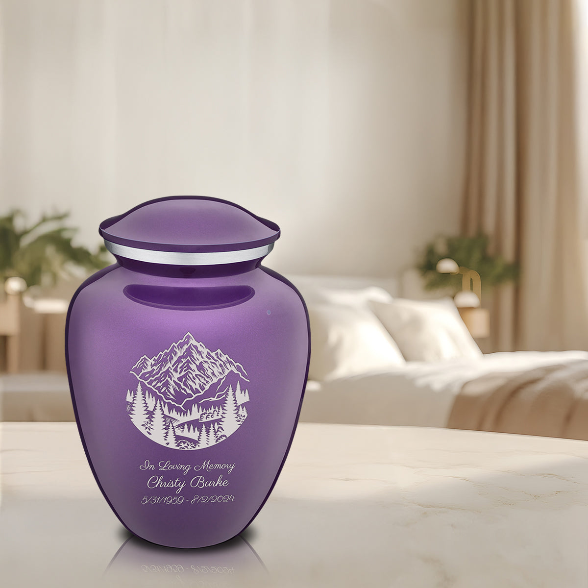 Adult Embrace Purple Rocky Mountains Cremation Urn