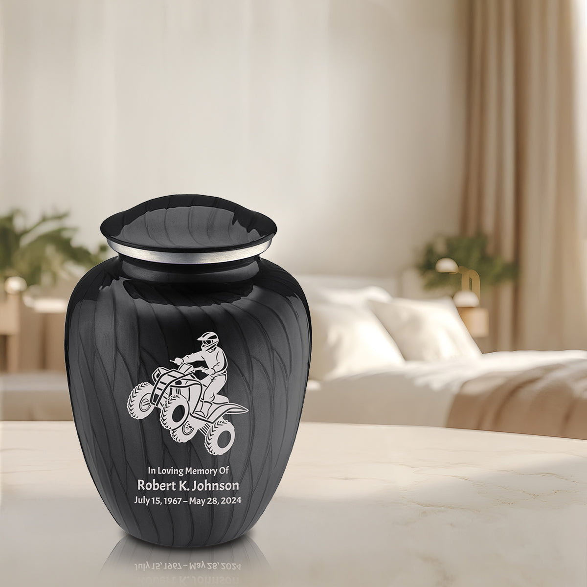Adult Embrace Pearl Black ATV Cremation Urn