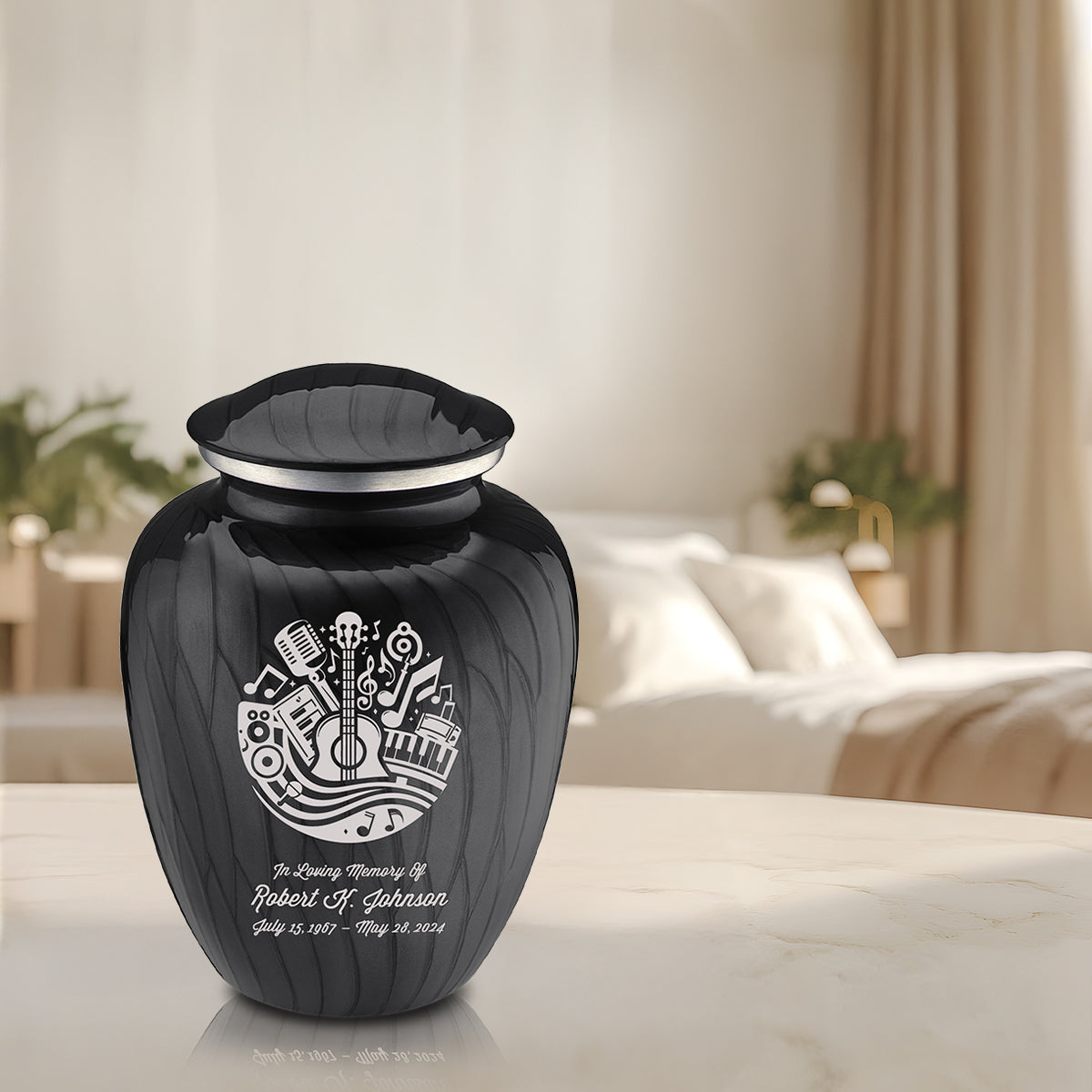 Adult Embrace Pearl Black Music Cremation Urn