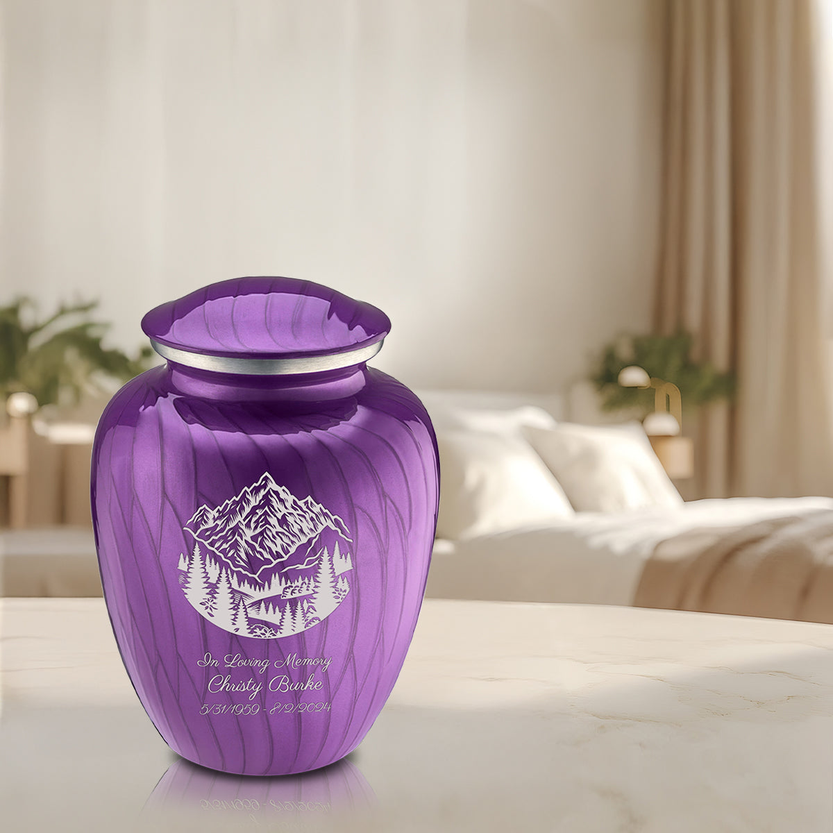 Adult Embrace Pearl Purple Rocky Mountains Cremation Urn