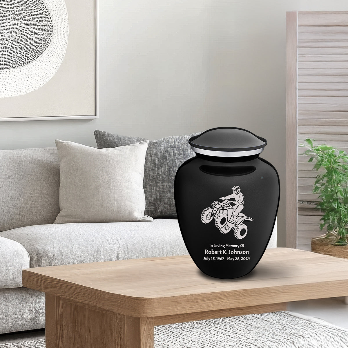 Adult Embrace Black ATV Cremation Urn