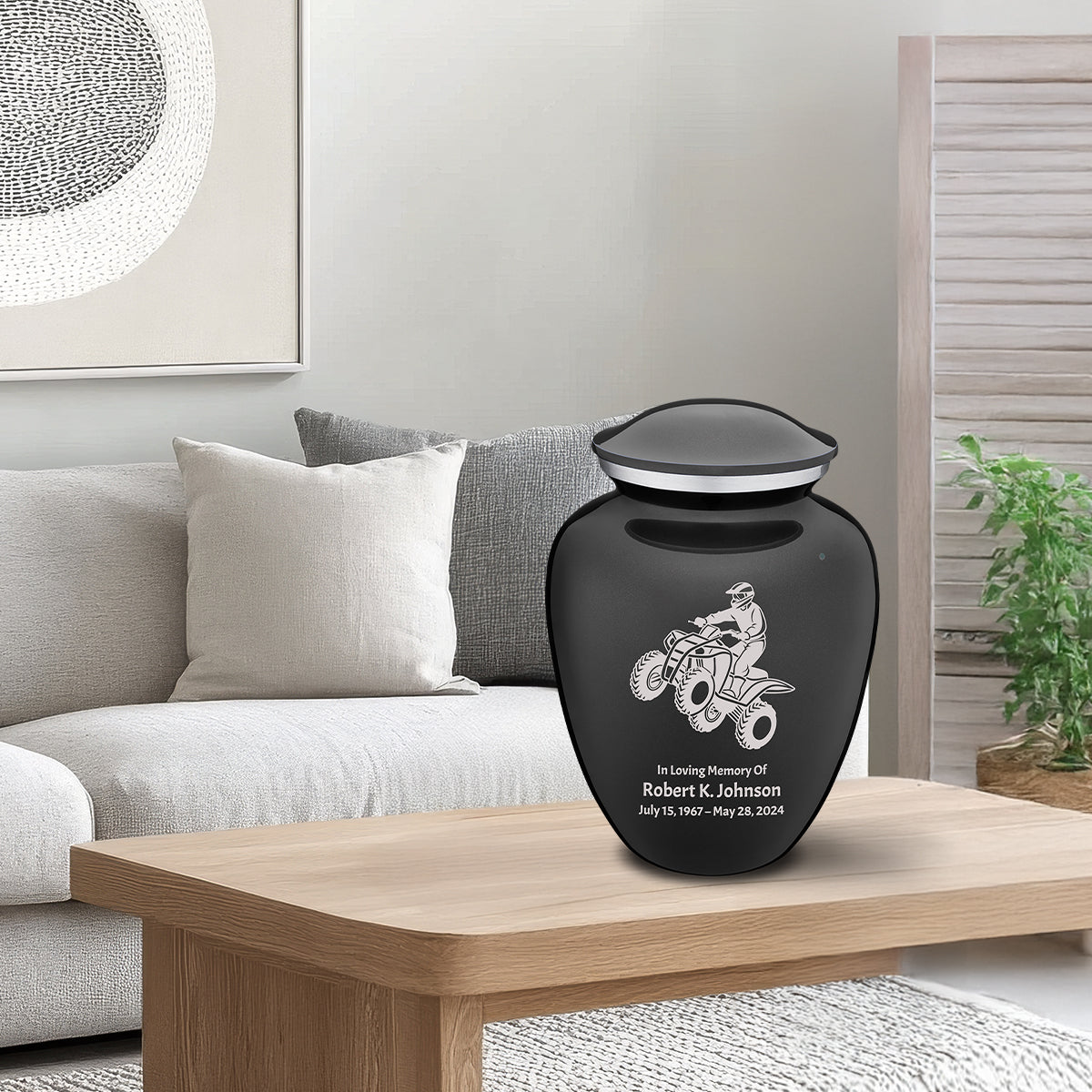 Adult Embrace Charcoal Black ATV Cremation Urn