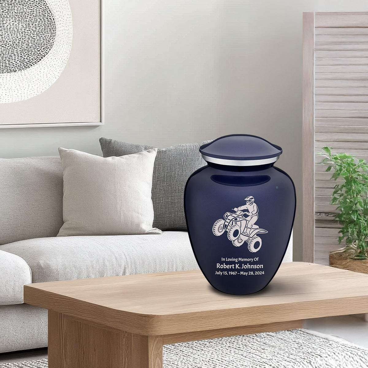 Adult Embrace Cobalt Blue ATV Cremation Urn