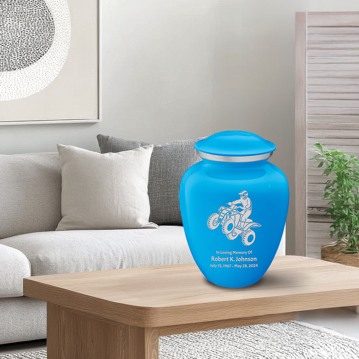 Adult Embrace Racing Blue ATV Cremation Urn