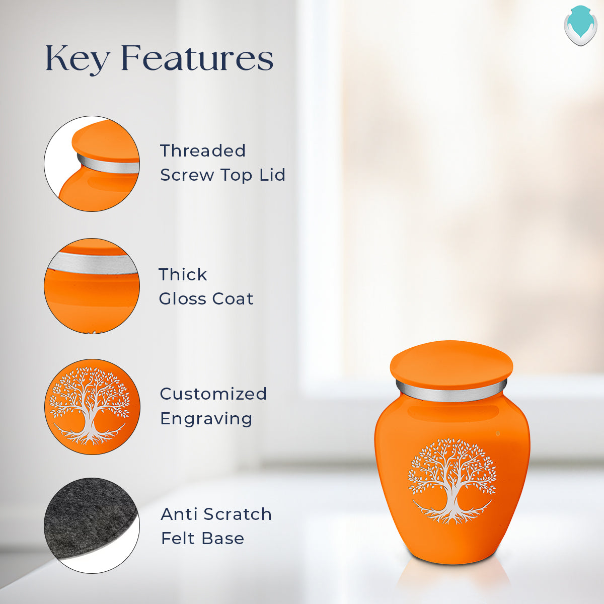 Keepsake Embrace Burnt Orange Tree of Life Cremation Urn