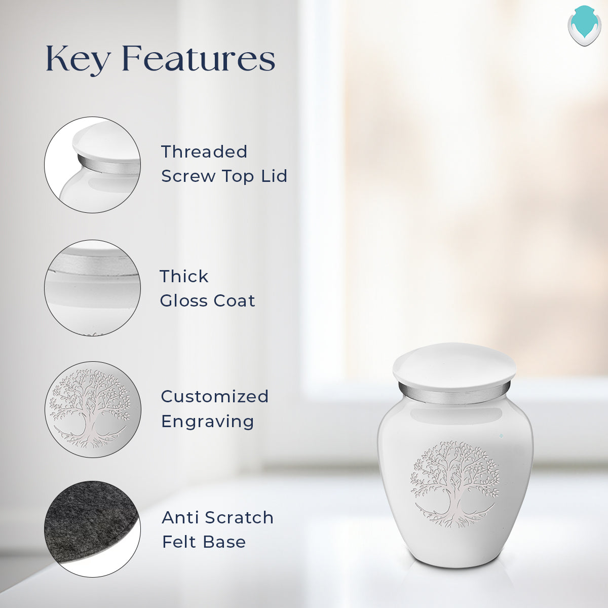 Keepsake Embrace White Tree of Life Cremation Urn