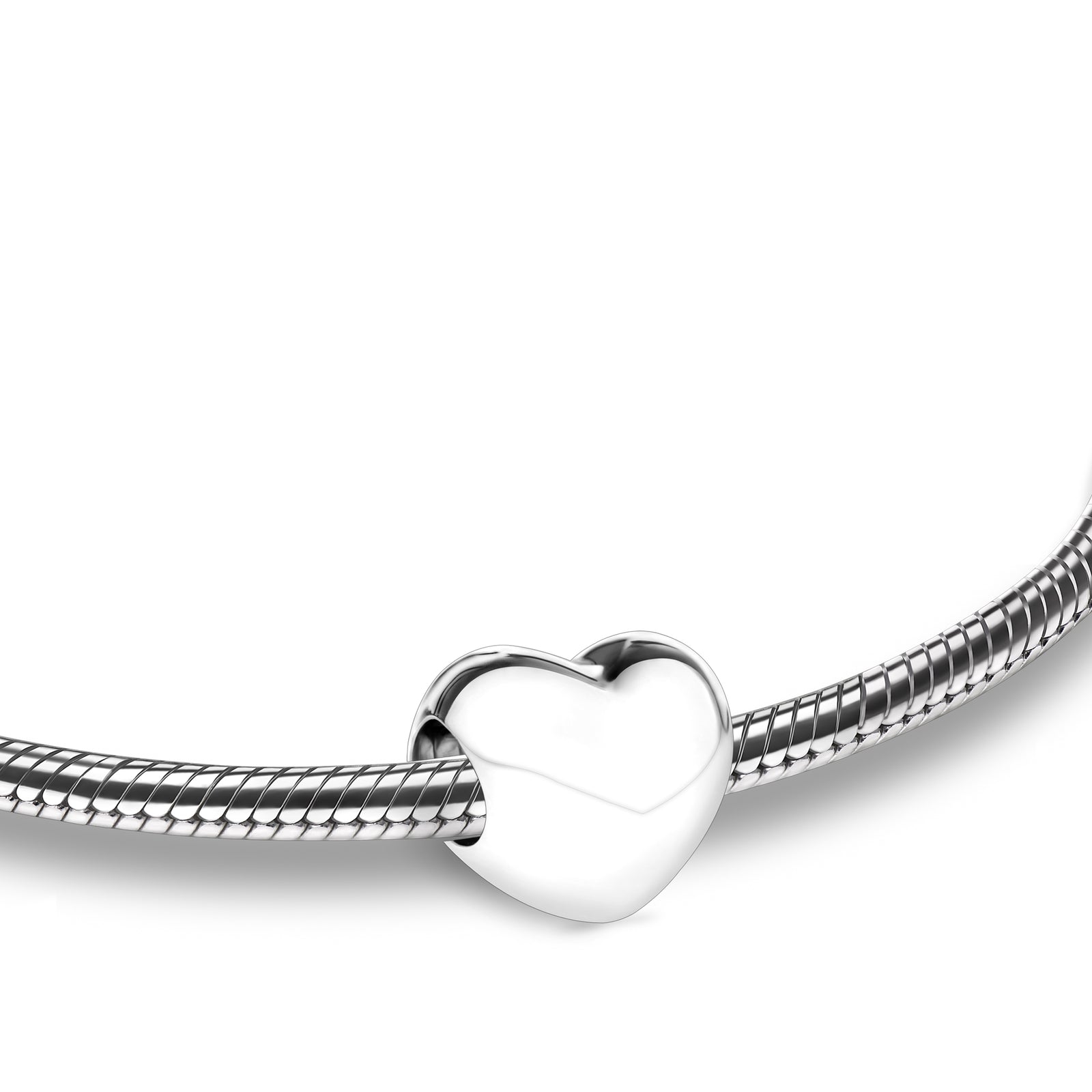 LoveHeart Sterling Silver Cremation Bracelet Bead