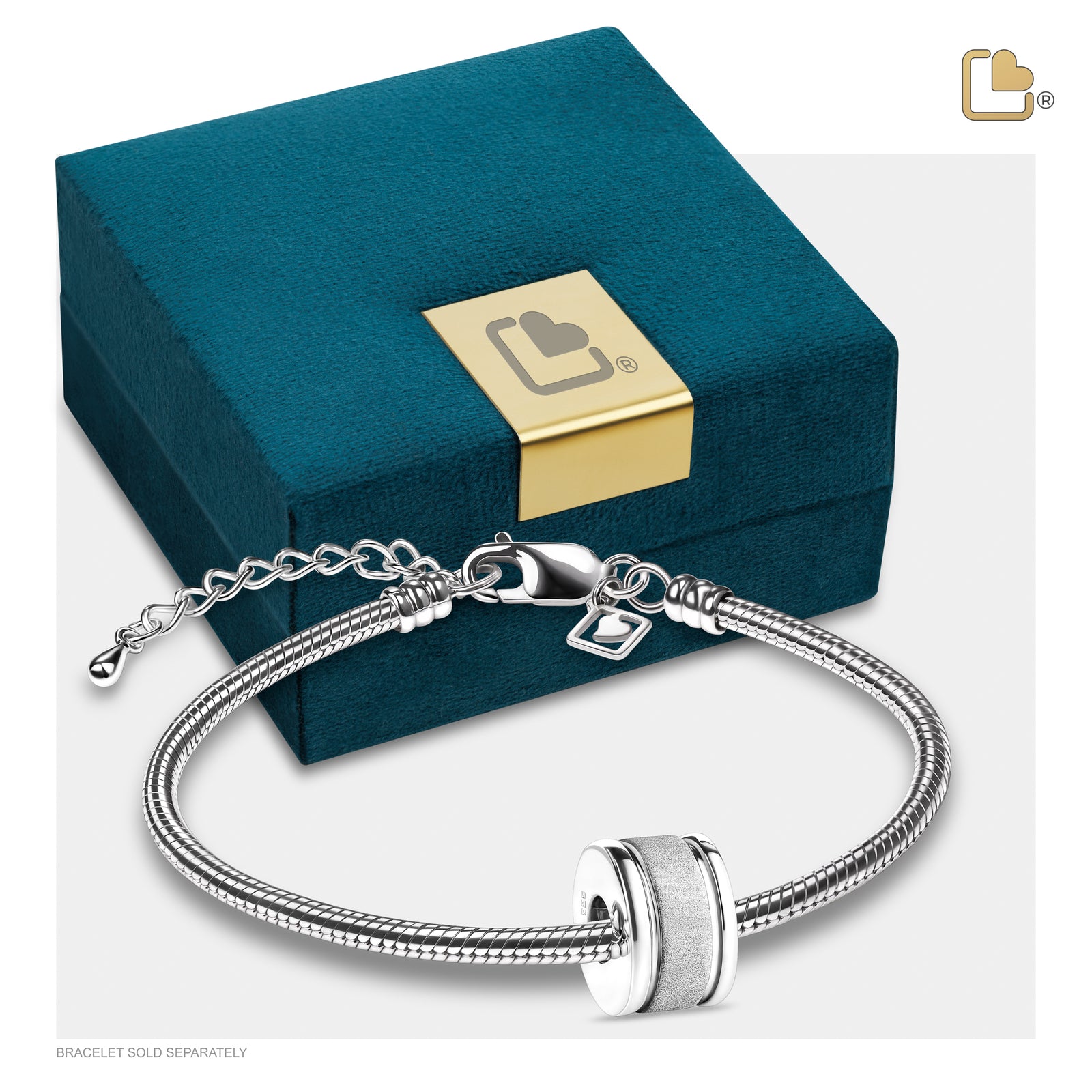 Omega Two Tone Sterling Silver Cremation Bracelet Bead