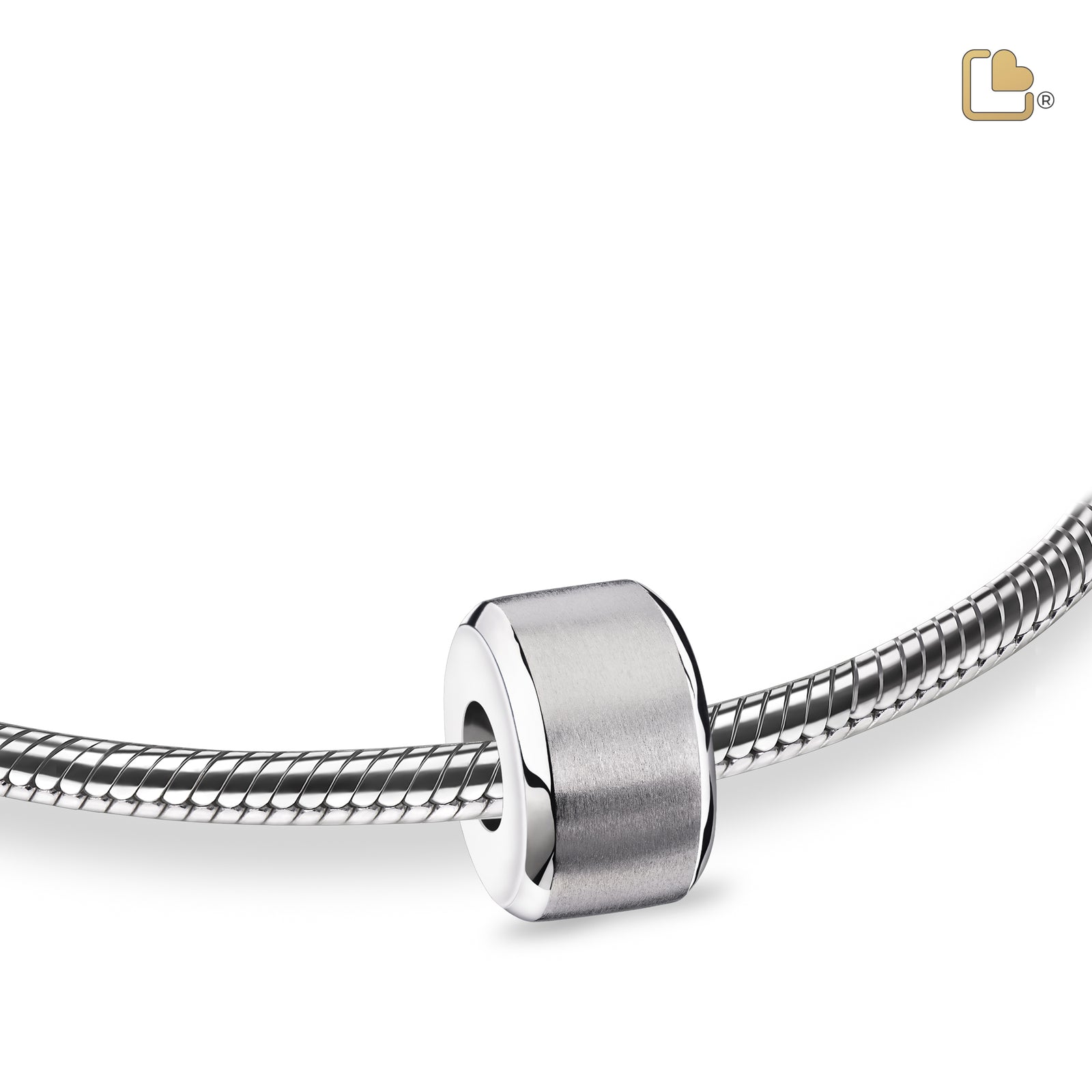 Serenity Two Tone Sterling Silver Cremation Bracelet Bead