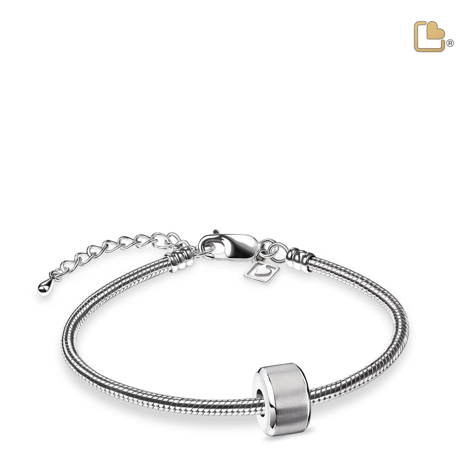Serenity Two Tone Sterling Silver Cremation Bracelet Bead