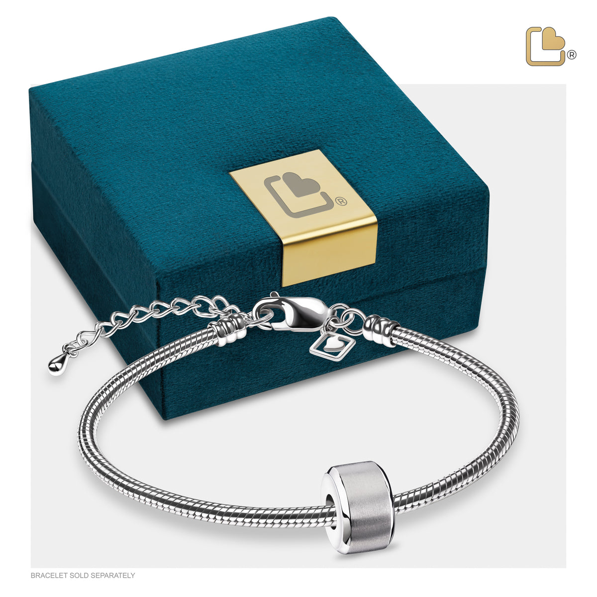 Serenity Two Tone Sterling Silver Cremation Bracelet Bead