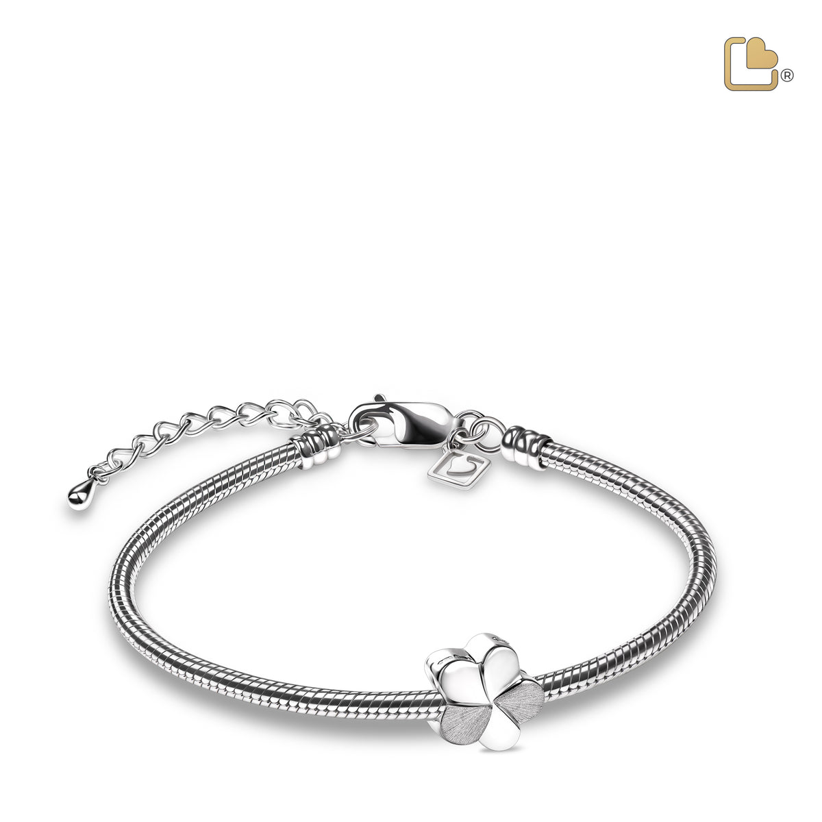 Bloom Two Tone Sterling Silver Cremation Bracelet Bead
