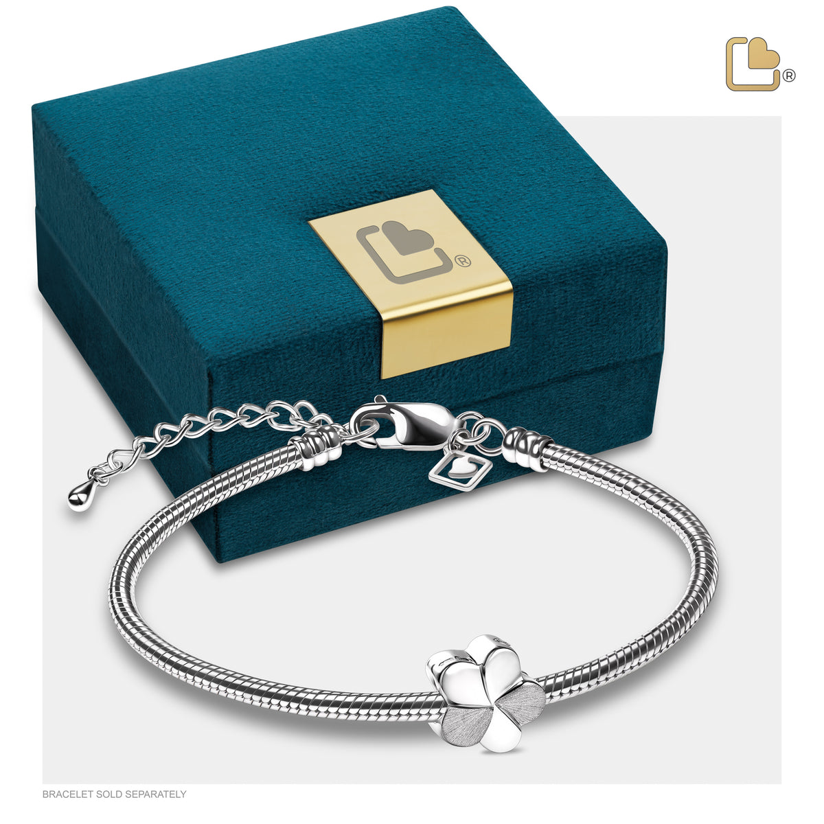 Bloom Two Tone Sterling Silver Cremation Bracelet Bead