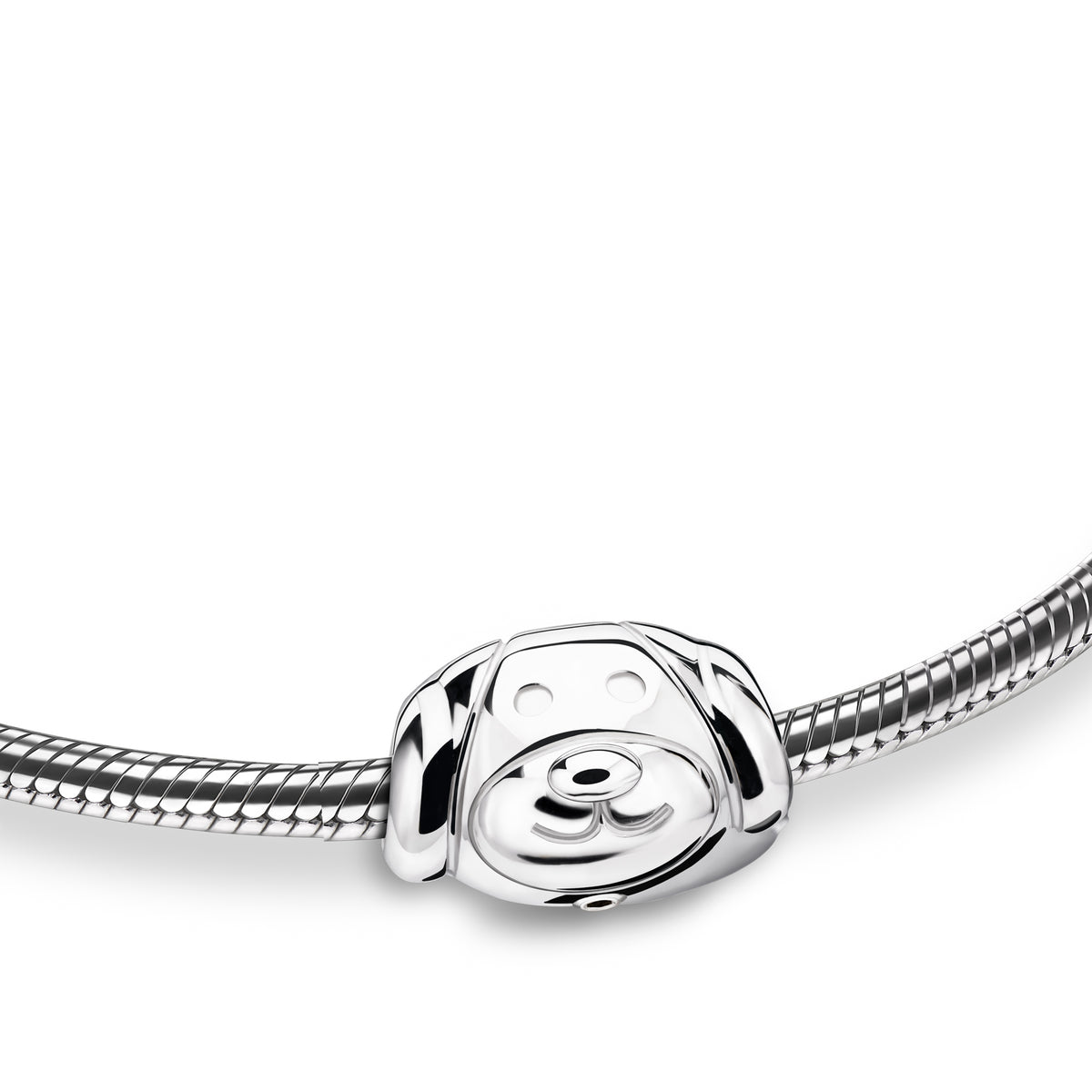 Dog Rhodium Plated Sterling Silver Cremation Bracelet Bead