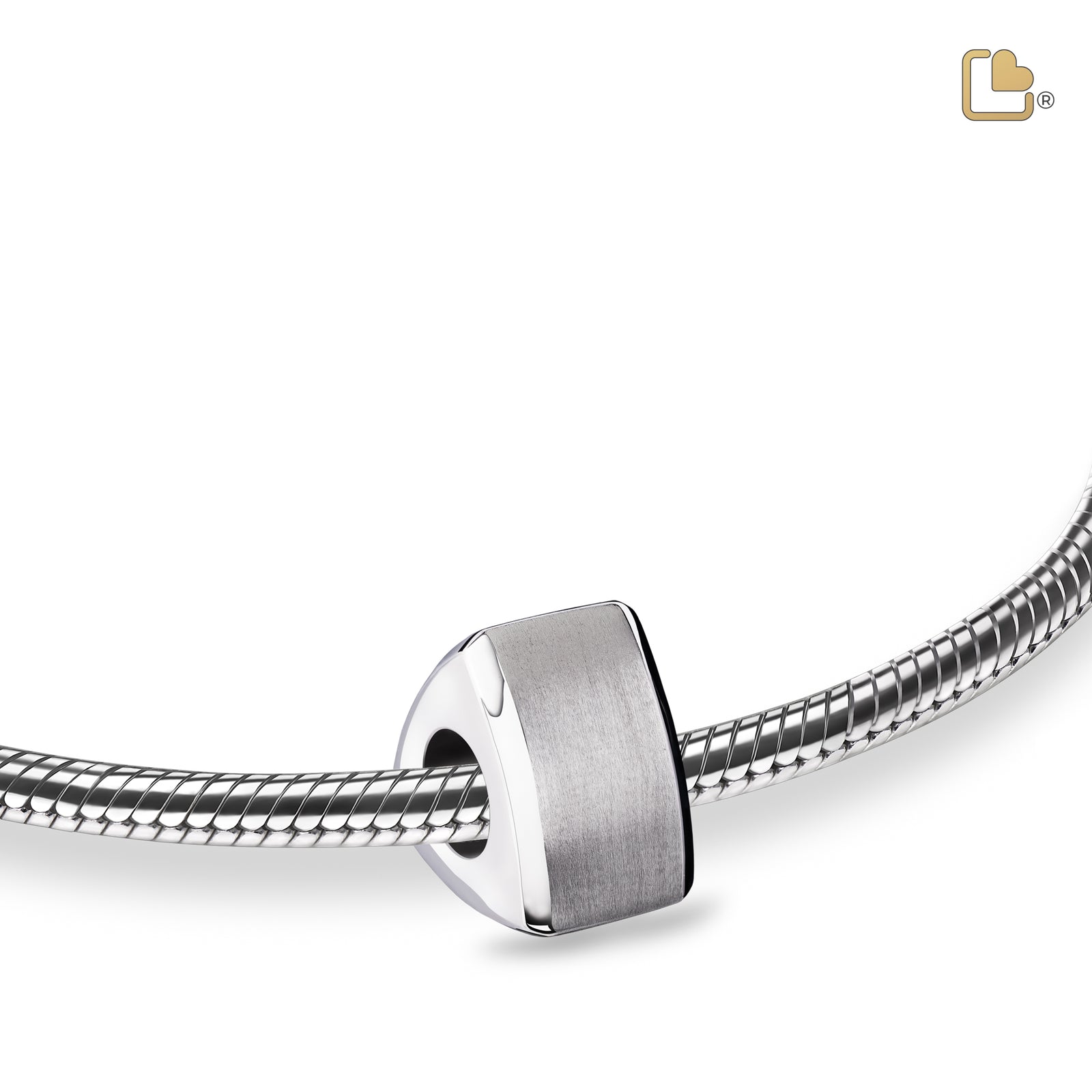 Essence Two Tone Rhodium Plated Cremation Bracelet Bead