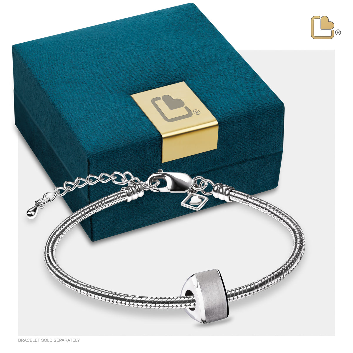 Essence Two Tone Rhodium Plated Cremation Bracelet Bead