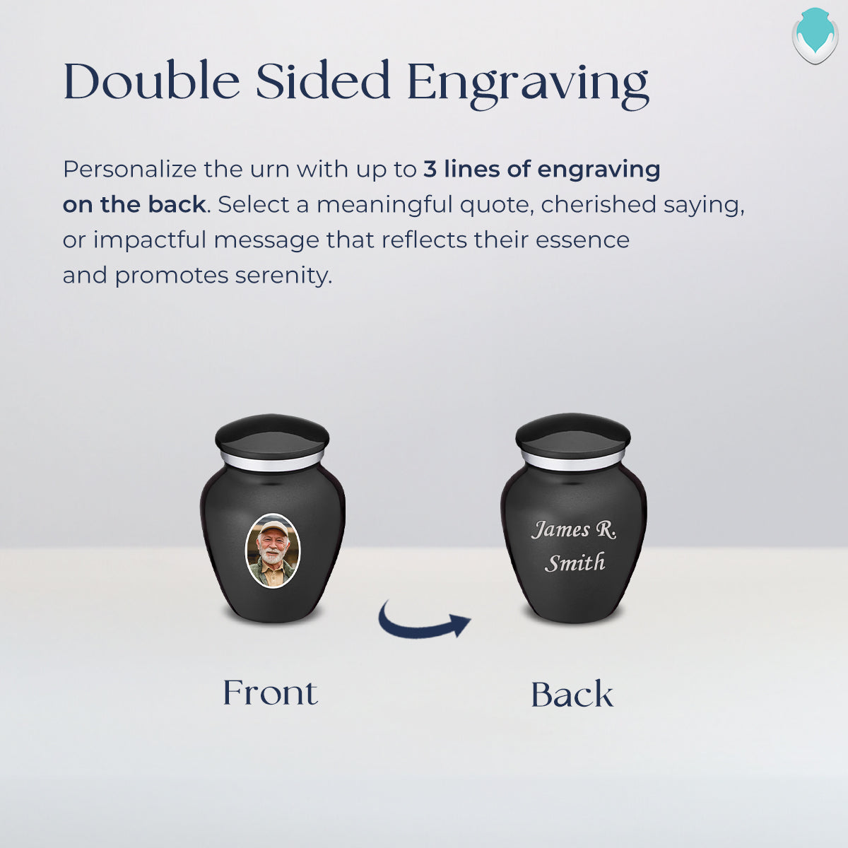 Keepsake Embrace Charcoal Portrait Cremation Urn