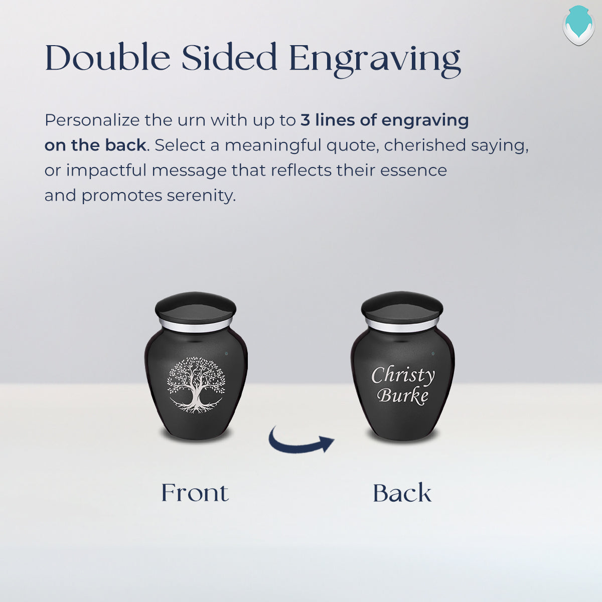 Keepsake Embrace Charcoal Tree of Life Cremation Urn