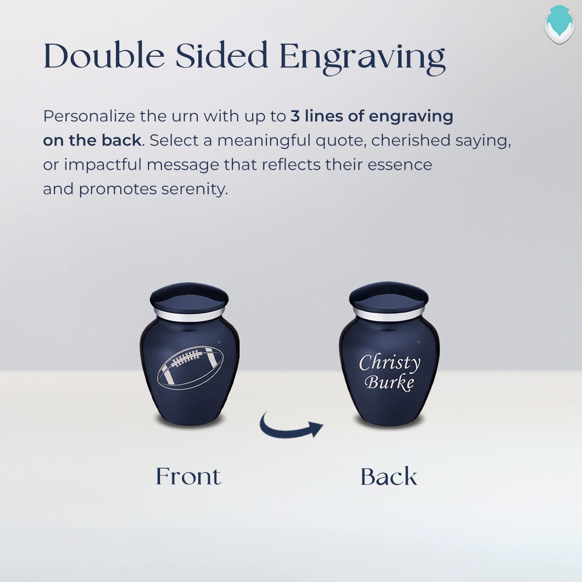 Keepsake Embrace Cobalt Football Cremation Urn