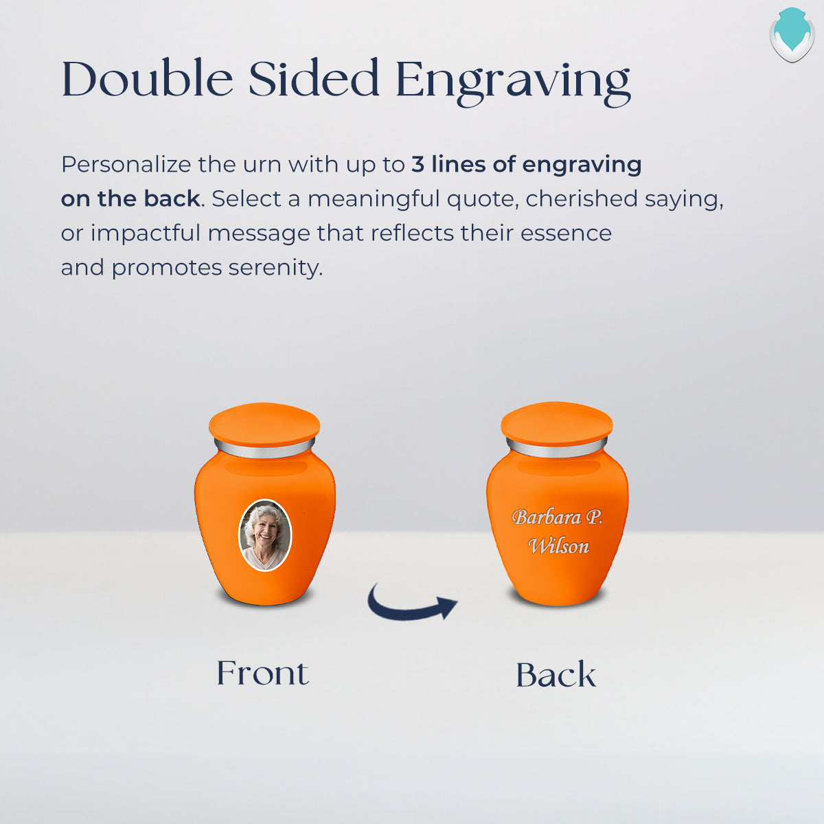 Keepsake Embrace Burnt Orange Portrait Cremation Urn