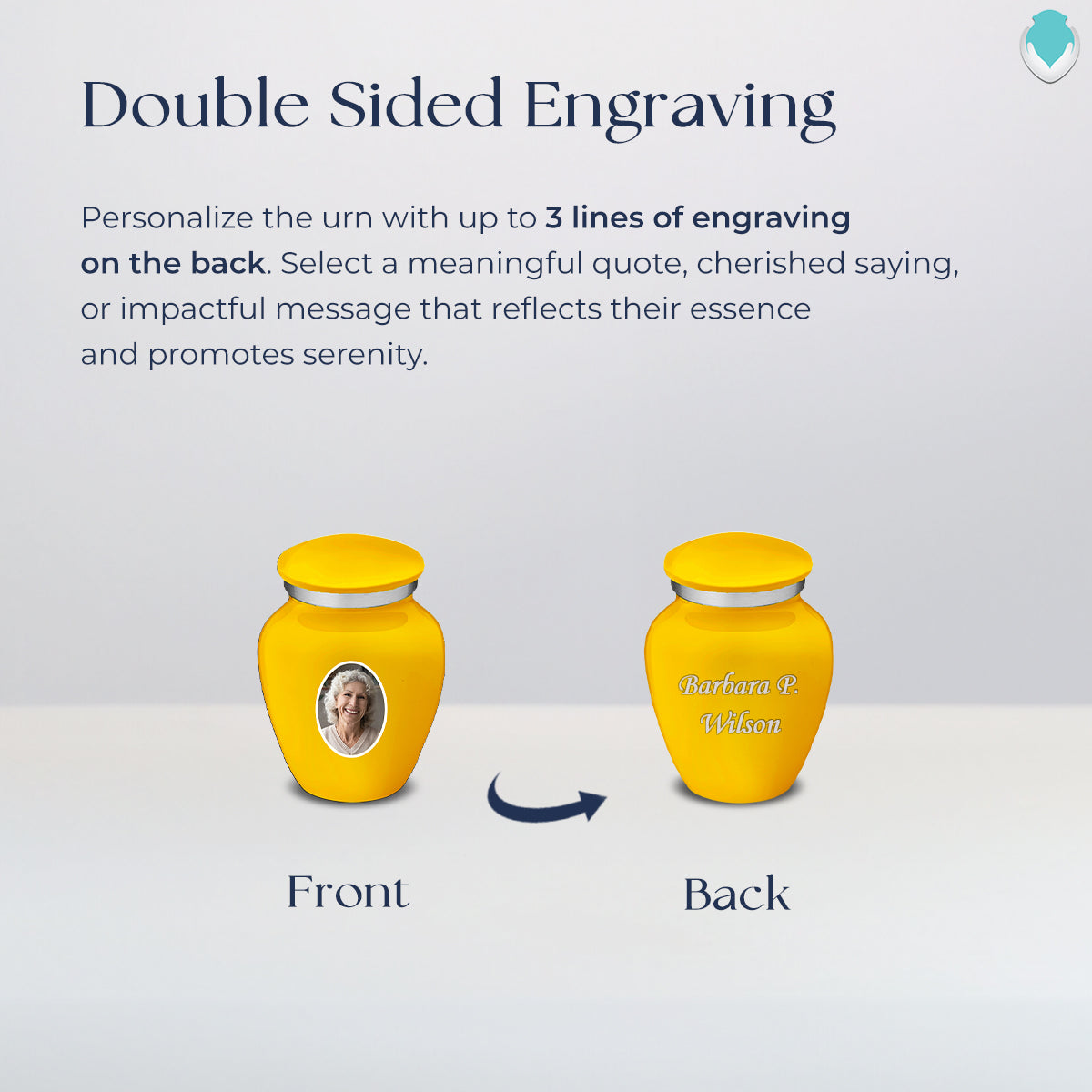 Keepsake Embrace Yellow Portrait Cremation Urn