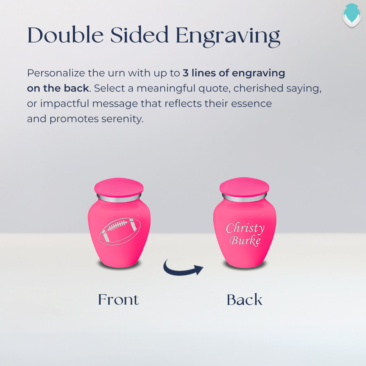 Keepsake Embrace Bright Pink Football Cremation Urn