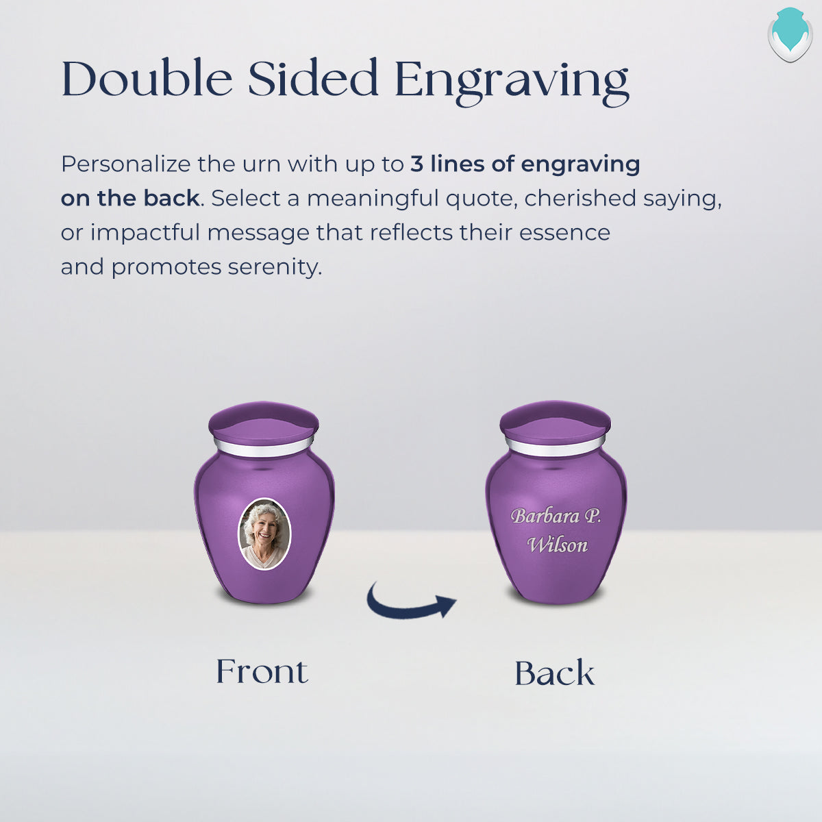 Keepsake Embrace Purple Portrait Cremation Urn
