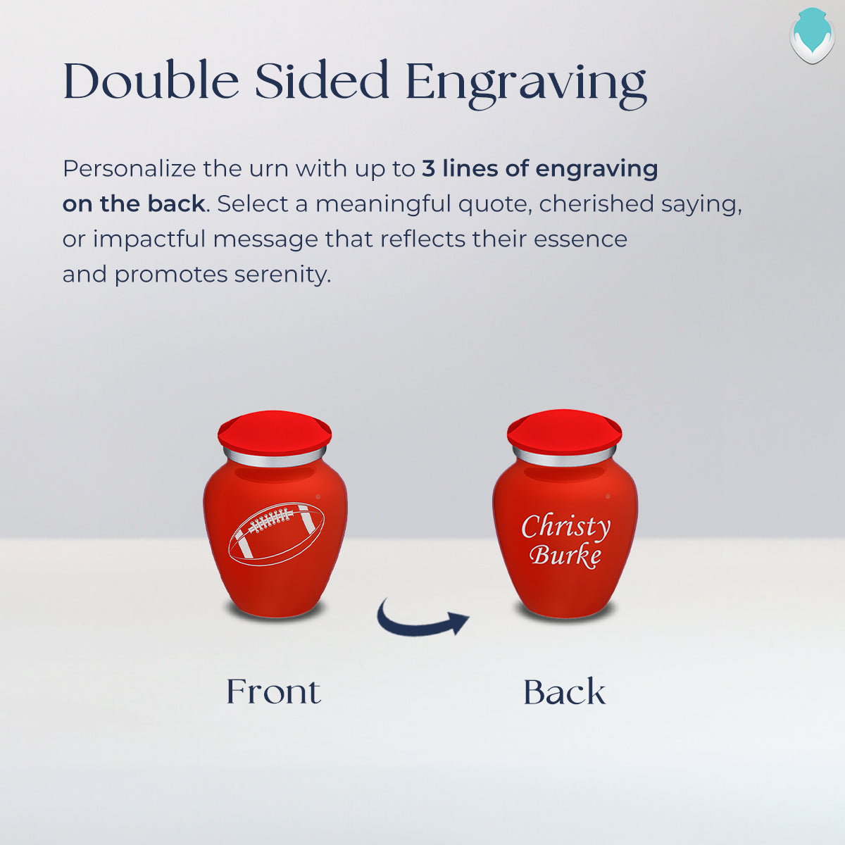 Keepsake Embrace Bright Red Football Cremation Urn