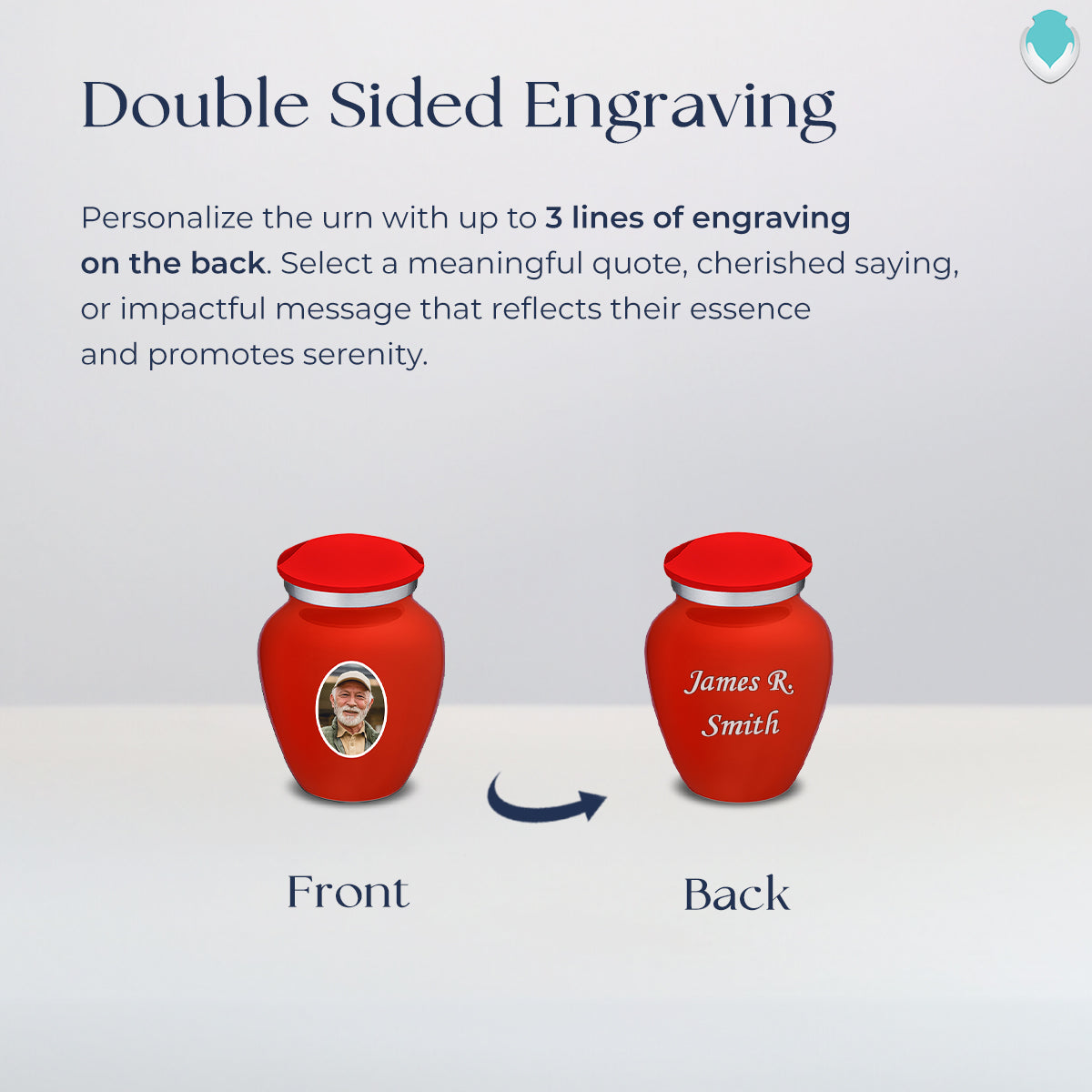 Keepsake Embrace Bright Red Portrait Cremation Urn