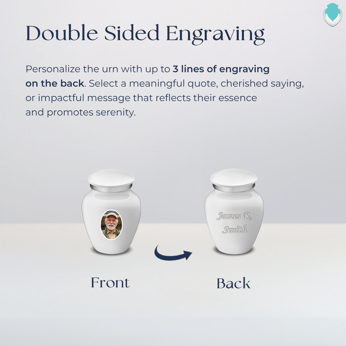 Keepsake Embrace White Portrait Cremation Urn