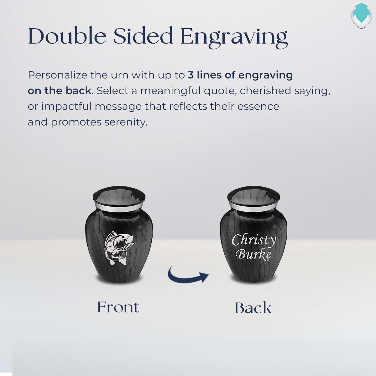 Keepsake Embrace Pearl Black Fishing Cremation Urn