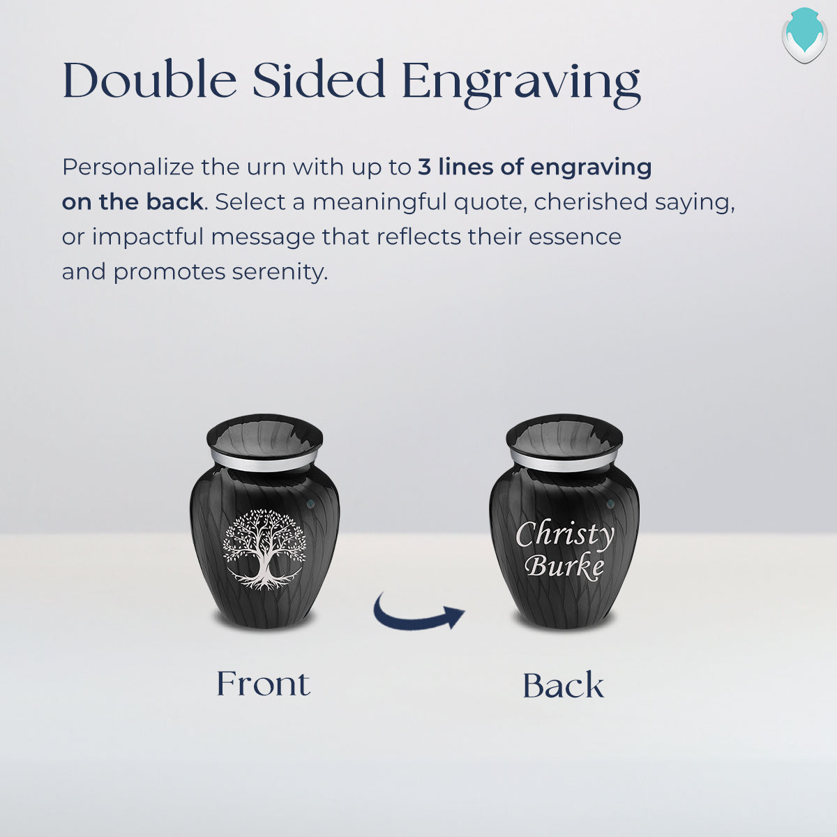 Keepsake Embrace Pearl Black Tree of Life Cremation Urn