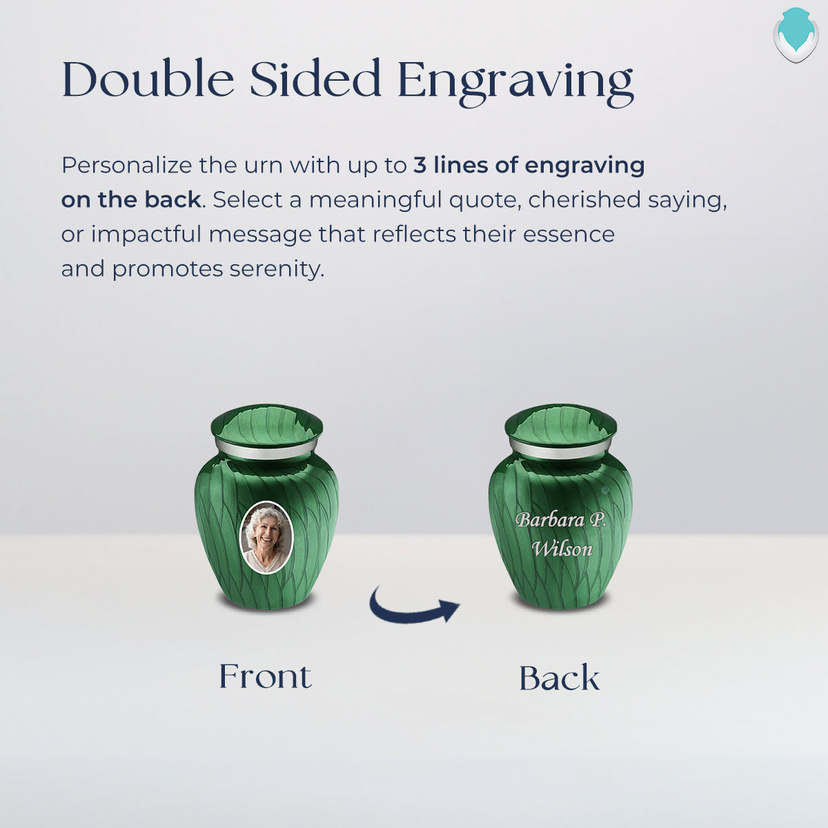 Keepsake Embrace Pearl Green Portrait Cremation Urn