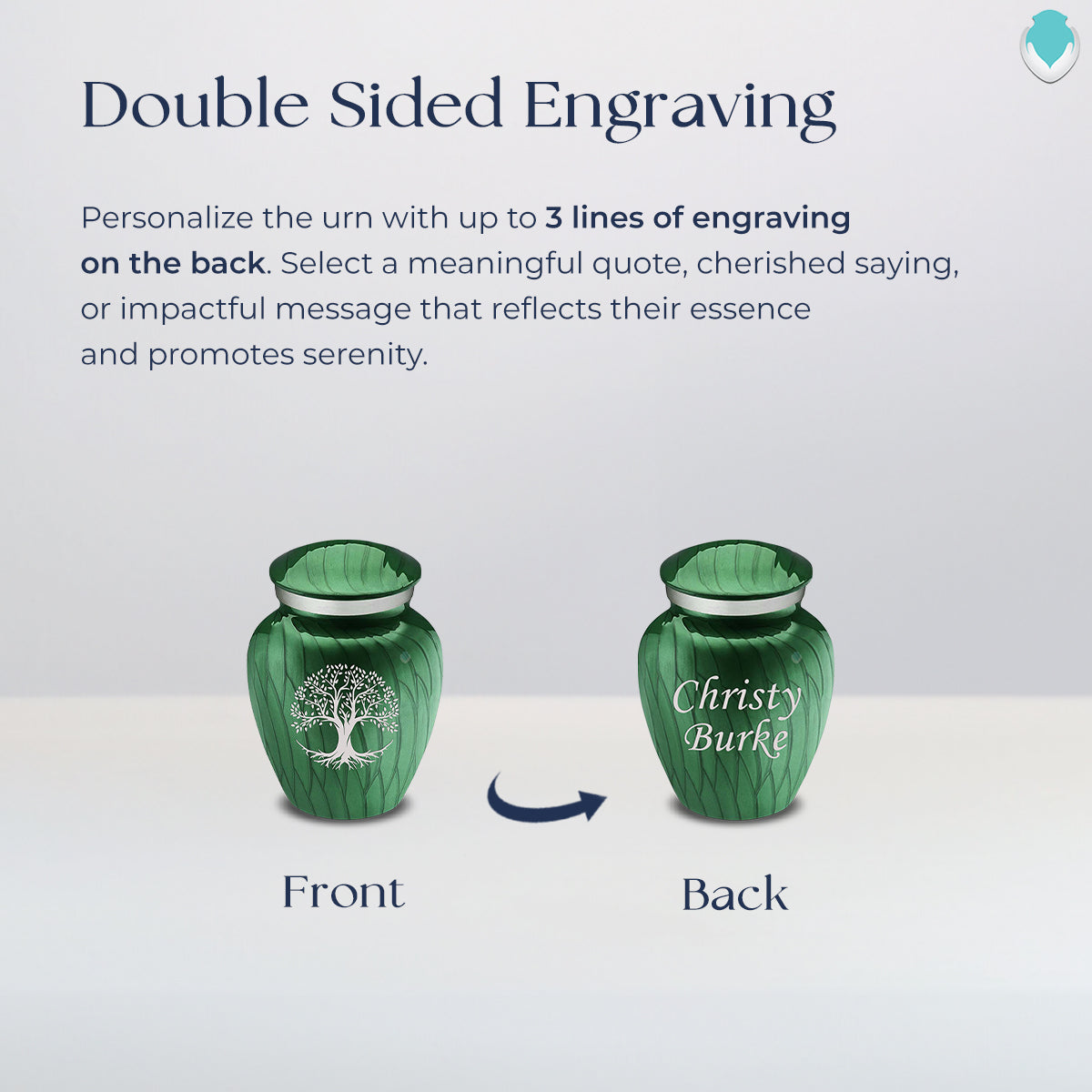 Keepsake Embrace Pearl Green Tree of Life Cremation Urn