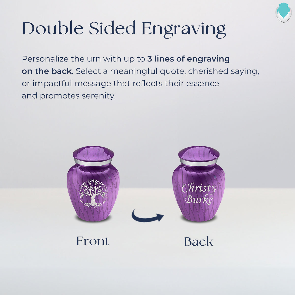 Keepsake Embrace Pearl Purple Tree of Life Cremation Urn