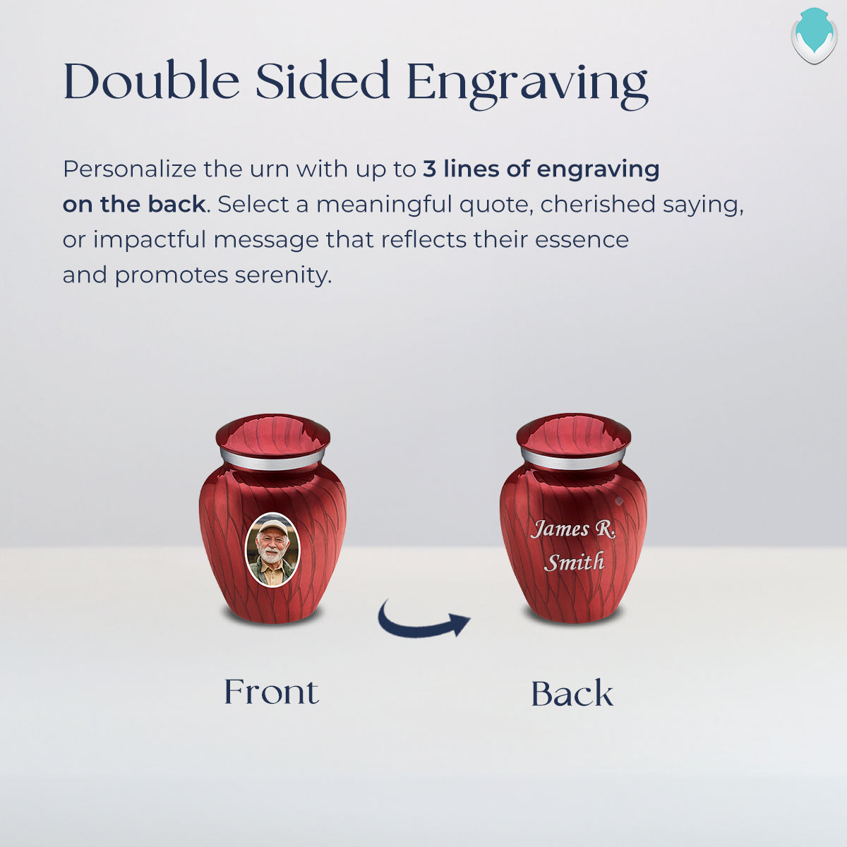 Keepsake Embrace Pearl Candy Red Portrait Cremation Urn