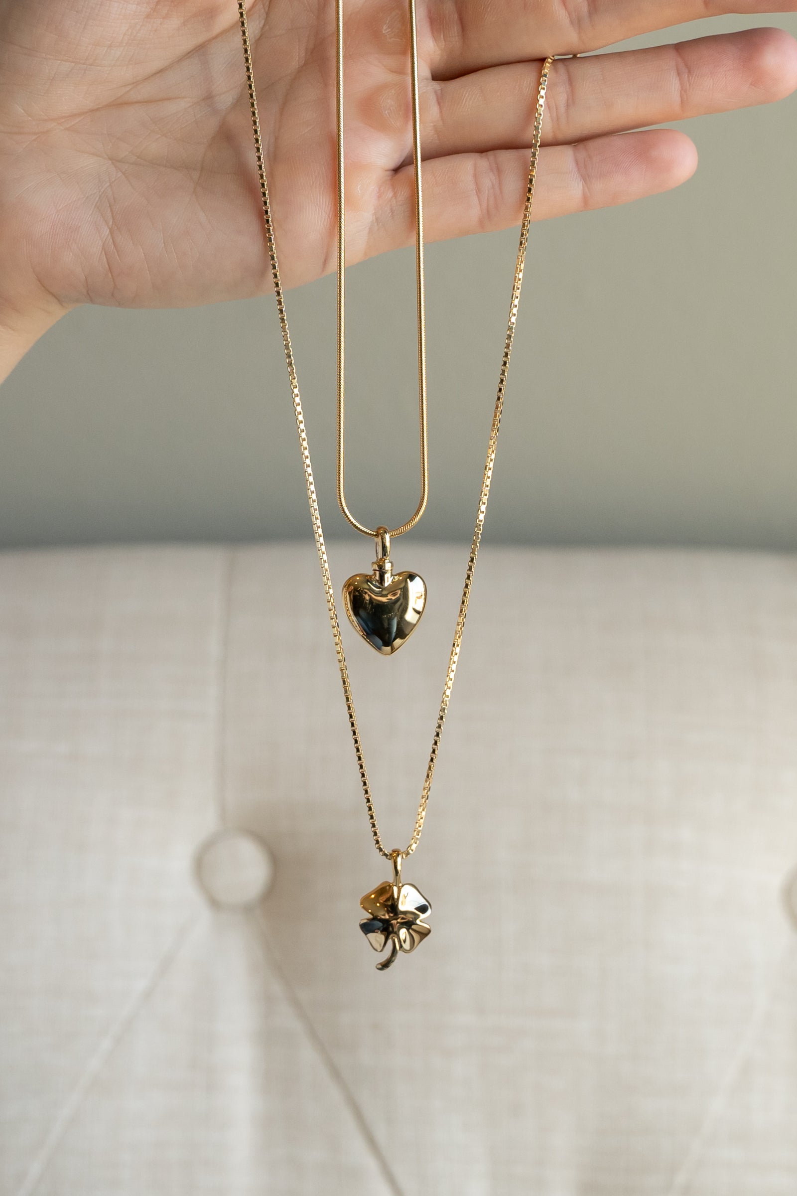 Gold Vermeil 4 Leaf Clover Pendant Cremation Jewelry