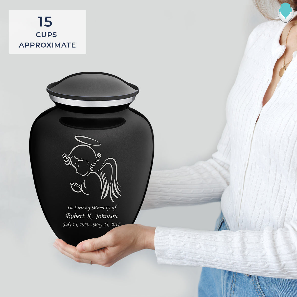 Adult Embrace Black Angel Cremation Urn