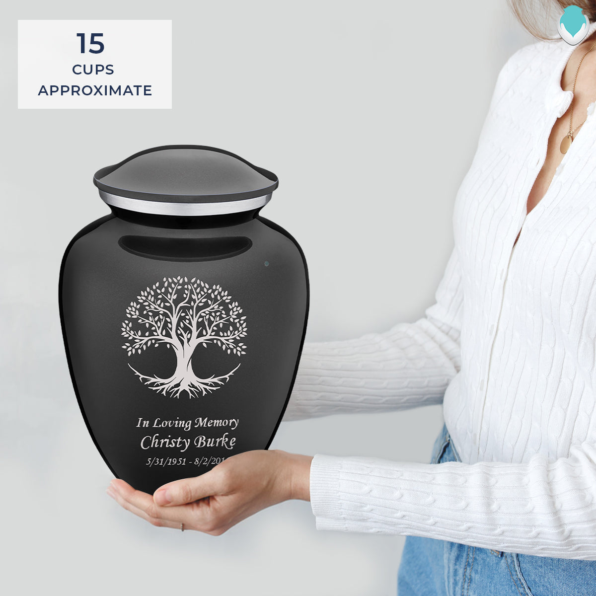 Adult Embrace Charcoal Tree of Life Cremation Urn