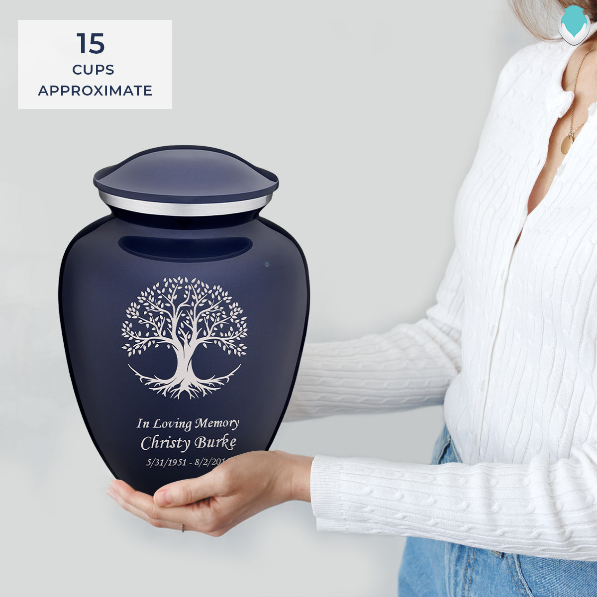 Adult Embrace Cobalt Blue Tree of Life Cremation Urn
