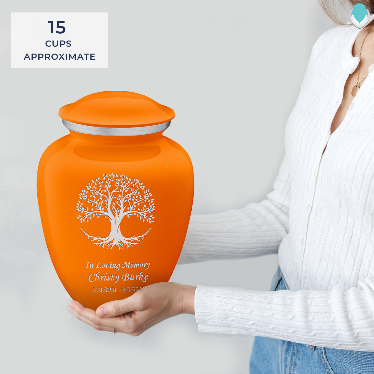 Adult Embrace Burnt Orange Tree of Life Cremation Urn