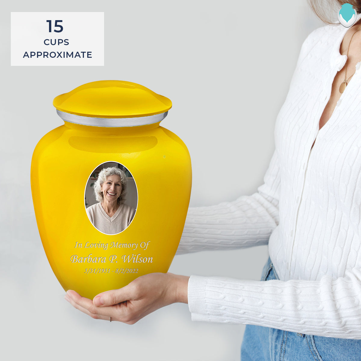 Adult Embrace Yellow Portrait Cremation Urn