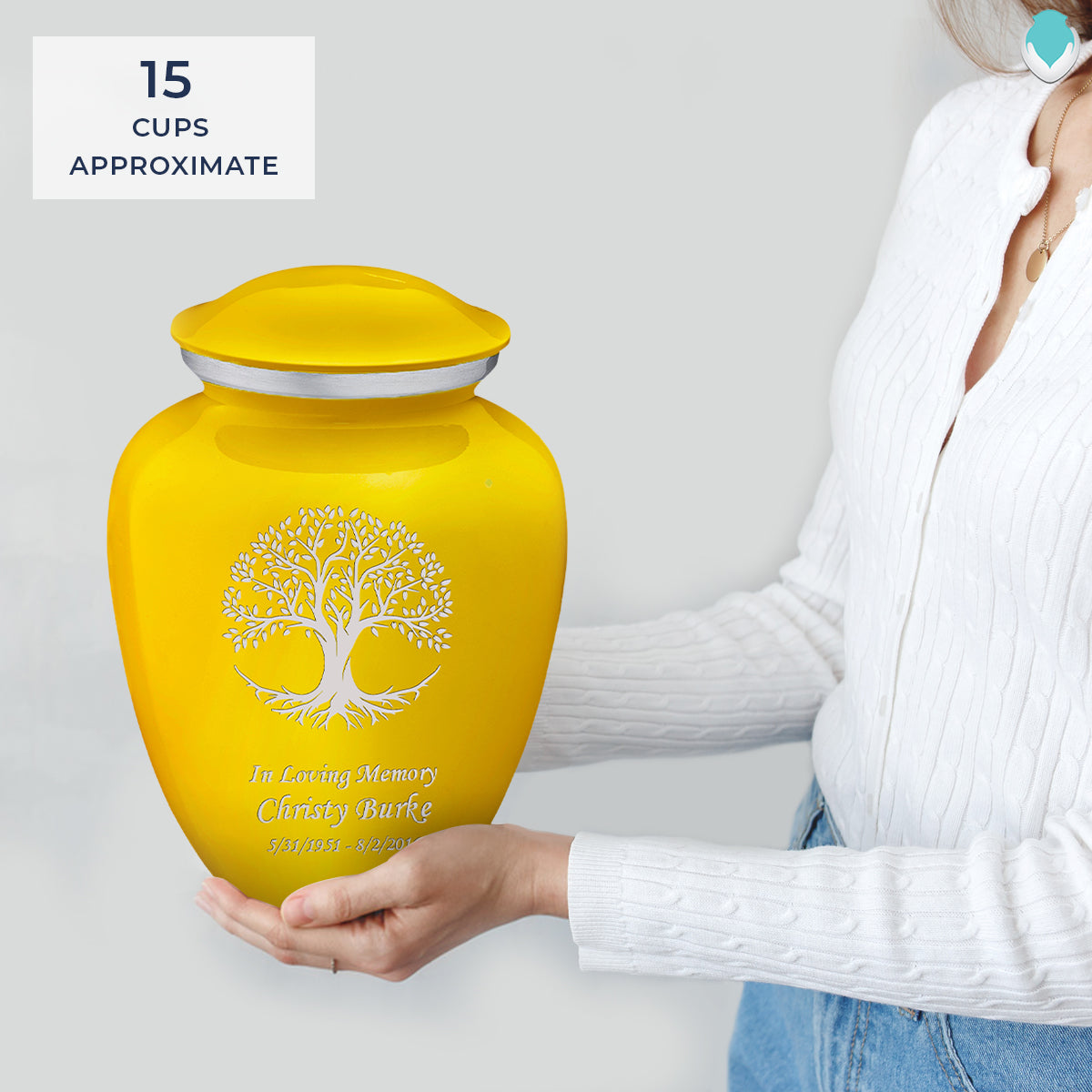 Adult Embrace Yellow Tree of Life Cremation Urn