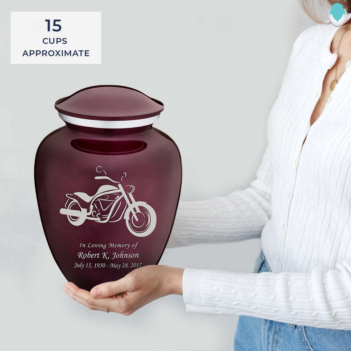 Adult Embrace Cherry Purple Motorcycle Cremation Urn