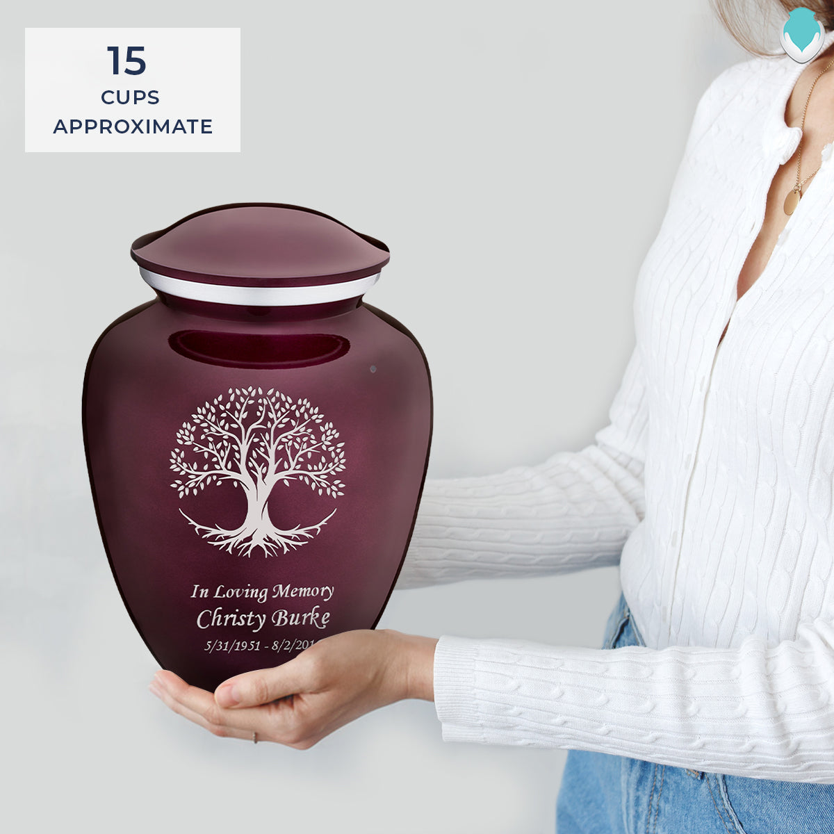 Adult Embrace Cherry Purple Tree of Life Cremation Urn