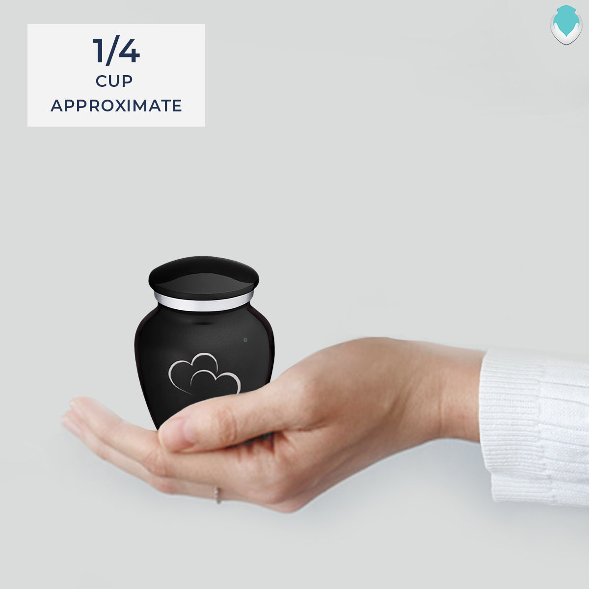 Keepsake Embrace Black Hearts Cremation Urn